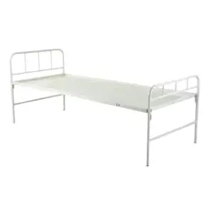 A sturdy and adjustable hospital bed with a comfortable mattress, side railings, and integrated controls for optimal patient care and comfort.